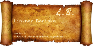 Linkner Boriska névjegykártya